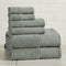 Green Bath Towel Set - Ultra-Soft 100% Cotton, Linen Like Border Design