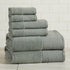 Green Bath Towel Set - Ultra-Soft 100% Cotton, Linen Like Border Design