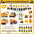 Set 4 Construction Birthday Party Supplies for Boy Birthday Decorations with Foil Truck Balloons Happy Birthday Banner