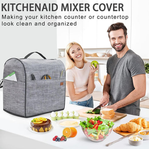 Stand Mixer Cover for KitchenAid Mixer, Dust Cover with Zipper Pocket for 4.5-5Qt Mixer Accessories, KitchenAid