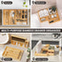 Stackable Bamboo Kitchen Drawer Organizer Bins for Silverware, Flatware, and Office Desk - 9" x 6" x 2.5"