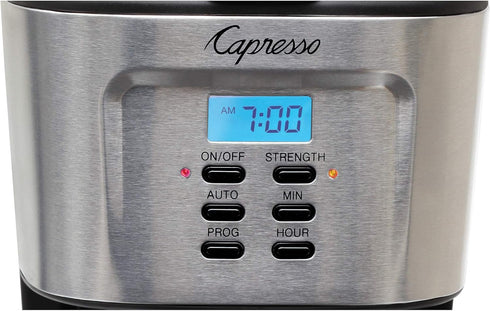 12-Cup 416.05 Capresso Coffee Maker with Glass Carafe, Stainless and Black