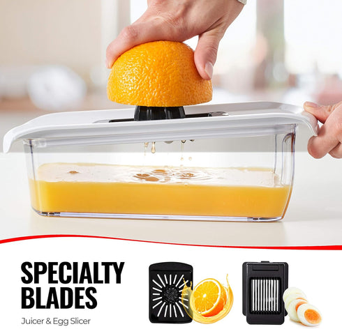 Fullstar Mandoline Slicer, 11 in 1 Kitchen Gadgets, Cucumber Slicer, Cheese Grater, Veggie Slicer, Safety Glove