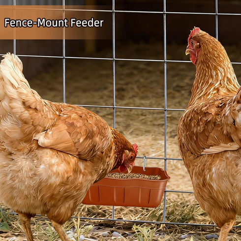 DallerSoode 1.3 6 Pack,Hanging Hanging Chicken Feeders,Duck Feeder Waterer,Small Feed Trough Quart Fence Feed Trough