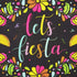 Sparkle and Bash 100 Pack Let's Fiesta Party Napkins (Black, 6.5 In) - Kids Birthday & Cinco de Mayo Decorations