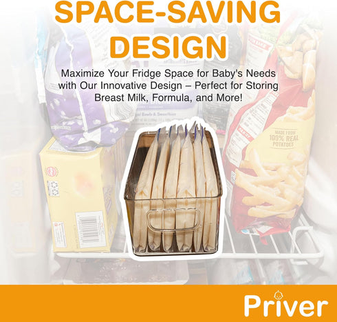 2 pack 5.2 9.3" 4.2" Priver - Breast Milk Freezer Storage Containers, - Breastfeeding Essential in Organization