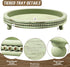 KULEDM Handmade Wooden Decorative Tray, Small Beaded Coffee Table Tray Decor, Sage Round Serving Tray for Coffee Table