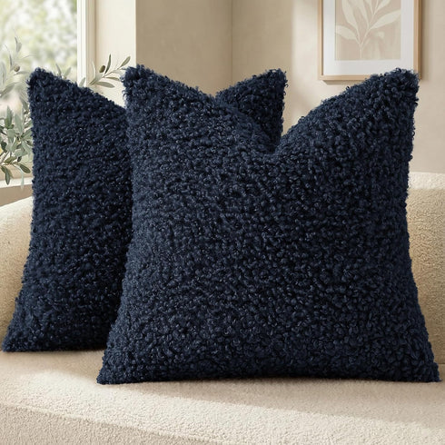 decorUhome Pack of 2 Throw Pillow Covers 20x20 Inch, Faux Fur Decorative