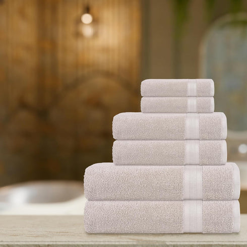 Set 6 100% Set (6 Quick-Dry, Soft & High Absorbent Bath Towels Cotton Turkish Bath Towel of | Daily Use Cotton Towels