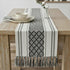14 72 Inches, Boho Table Runner with Tassel x Black & Cream Cotton Woven Washable Dresser Scarf Top Cover for Furniture