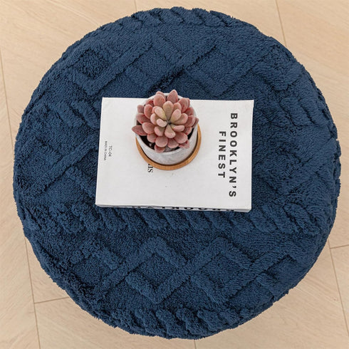 Poofieotto 20Diameter x12Height Inches Unstuffed Pouf Ottoman Cover Handmade Footstool Ottoman Storage Solution Floor