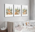 3 Pcs Woodland Animal Nursery Canvas Wall Art Cute Wild Animals Poster Print Fox Bear Deer Painting Picture for Kids