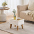 Storage Ottoman, Small Foot Stool Ottoman with Storage, Teddy Velvet Foot Rest with Wood Legs, Footstool for Living
