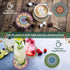 Hushee 12 1 Pcs Ceramic Drink Coasters with Holder Holiday Cup Coasters with Cork Backing for Home Table Protection