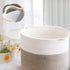 Laundry Hamper, Pure Cotton Rope Woven Basket for Dirty Clothes, 15.5 * 13.5 inches-40L White & Brown Mixed