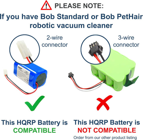 HQRP Battery Compatible with BOBSWEEP Bob Standard, Bob PetHair, Junior WJ540011, Pet Hair Plus 2.0 Robotic Vacuum