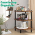 Desktop Corner Stand Shelf for Storage, 3 Tier Rustic Brown Organizer Rack for Small Spaces, Home Office, Kitchen,