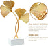 inheming Metal Ginkgo Leaf Ornaments, Gold Ginkgo Leaf Desktop Decoration Sculpture, Modern Creative Home Dcor Accents