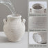 7.36 Inch,Pottery Enra White Ceramic Vase Decorative Vase for Home Dcor, Farmhouse Rustic Vase for Dining Table, Living