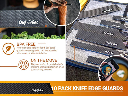 Chef Sac Knife Edge Guards, Universal Knife Cover & Professional Protector, Durable BPA-Free ABS Plastic Knife Guards