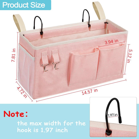 Loghot Bedside Caddy/Bedside Storage Bag Hanging Organizer for Bunk and Hospital Beds,Dorm Rooms Bed Rails,Can be