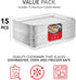 Stock Your Home Aluminum Pans, Cookie Sheet Baking Pans (15 Pack) Disposable & Durable