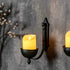Set 2 Aimto Wall Sconce Candle Holder Black Wall-Mount Metal Candle Holders Hanging Iron Wall Candle Sconce