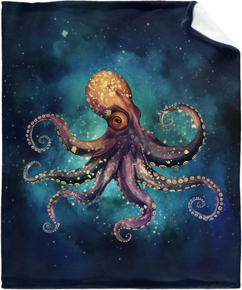 60"X50" Octopus Fleece Throw Blanket Lightweight Super Soft Flannel Bed Blanket Perfect Home Decor for Couch Chair Sofa