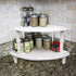 Rustic White Corner Counter Shelf, Stackable 2 Pack Farmhouse Organizer for Bathroom, Kitchen, and Coffee Bar Decor