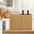 Healeved Woven Seagrass Magazine Basket, Floor Magazine Holder for Books, Newspapers, Tablets