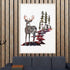 Forest Tree Deer Wall Art, Rustic Metal Hunting Decor for Living Room Bedroom, 11.8 x 7.9 Inch