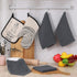 Homaxy Premium Microfiber Waffle Weave Kitchen Dish Cloths, 12 x 12 Inch Ultra Absorbent - 6 Pack Dark Grey