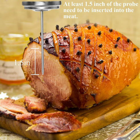 Meat Thermometer Oven Safe, 2 Pieces Dishwasher Safe for Cooking and Grilling, Stainless Steel Cooking Thermometer