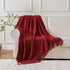 BATTILO HOME Christmas Red Throw Blanket, Textured Soft Burgundy Decorative Knitted Blanket, 50"x60"