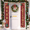 Christmas Decorations Merry Christmas Banner Decor, Happy New Year Plaid Porch Sign for Home Front Door Holiday Party