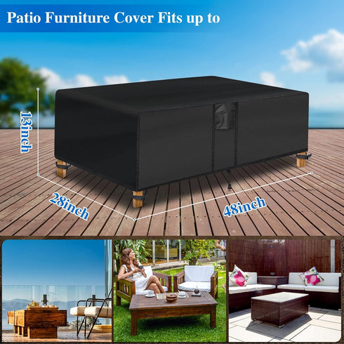 (48"L 28"W 13"H) Patio coffee table cover x x