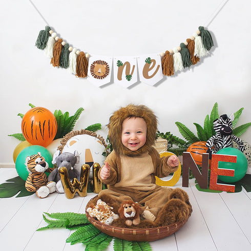 Bohemian Lion High Chair Banner,the Lion's First Birthday, the King of the Jungle, Photography Props in the Studio