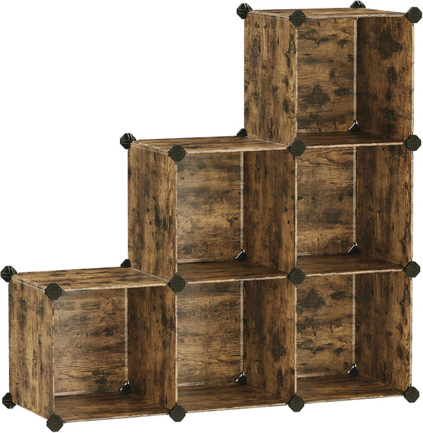 SONGMICS 6 Cube Storage Organizer, Modular Bookshelf, DIY Closet Organizers and Storage,