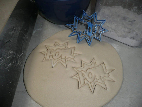 POW SIGN QUOTE SUPERHERO COOKIE CUTTER, MADE IN USA PR3196