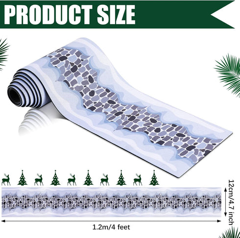 Haull Christmas Village Accessories - Snow Cobblestone Road Mat for Christmas Village Landscape, 4.7 x 47.2 Inch
