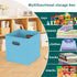 Black Foldable Storage Cubes Bins, Fabric Organizer Baskets with Dual Handles for Home Organization, Set of 3 (Blue)
