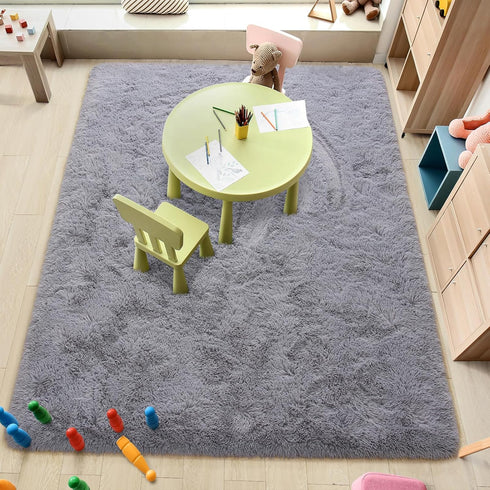 4x5.3 Amearea Premium Soft Area Rug Feet, Grey Rugs for Living Room, Fluffy Carpet for Bedroom Nursery Playroom Teen