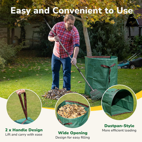 53 2 Pack GreatBuddy Lawn Bag, Gallon Yard Waste Bags, Heavy Duty PP Garden Leaf Bags for Leaves, Grass and Debris