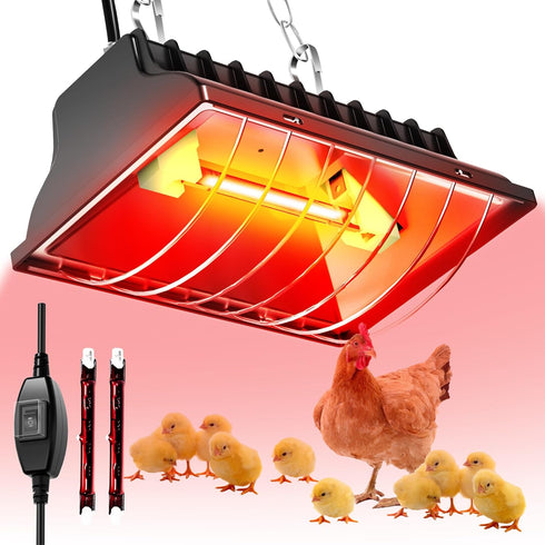 Chicken Coop Heater, ZIVASA 175W & 250W Dual-Mode Heat Lamp for Chickens