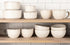 KooK Ceramic Cereal Bowls Set of 4, Embossed for Yogurt, Dessert, and Poke, Microwave & Dishwasher Safe, Cream