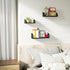 SRIWATANA Floating Shelves Wall Mounted - Solid Wood Bookshelves Set of 3 for Bedroom, Living Room, Bathroom