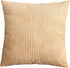 TangDepot Set of 2 Solid Velvet Striped Corduroy Decorative Throw Pillow Covers, 20"x20" Khaki