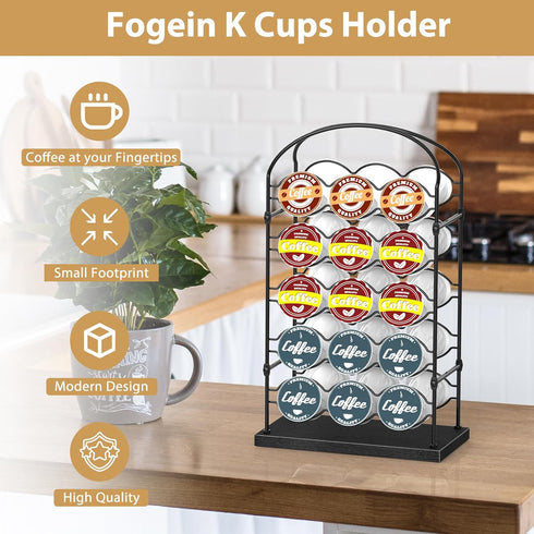 K Cups Holder, Coffee Pod Organizer for Coffee Bar, Home or Office Kitchen Counter (Capacity of 30 Pods, Black)