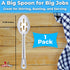 Super Strong Ergonomic 11 in Serving Spoon 1 Pk, Slotted Stainless Steel Spoon for Cooking, Baking, and Basting