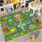 Kids Road Car Rug, 31''x47'' Playroom Rugs City Road Race Track Rugs